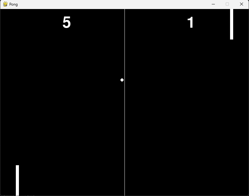Screenshot von Pong Spiel